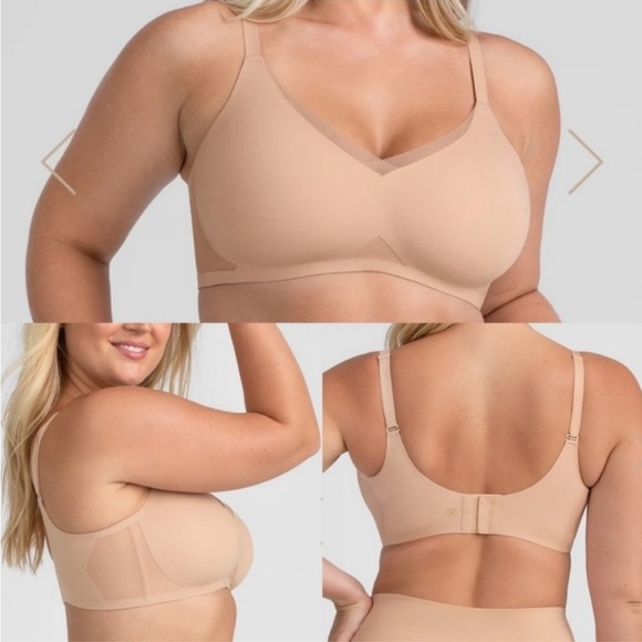 Honeylove L Cross Over Bra 0992 beige nude tan large padded adjustable - Picture 1 of 11